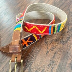 A Tail We Could Wag Guatemalan Handwoven Fabric Made in USA Belt Size 38